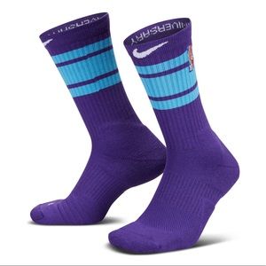 NIKE LOS ANGELES LAKERS L NBA 75th ANNIVERSARY SOCKS 8-12 NWT PURPLE